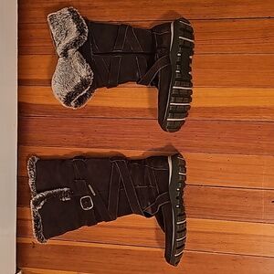 Skechers suede 2 way faux fur lined boots
